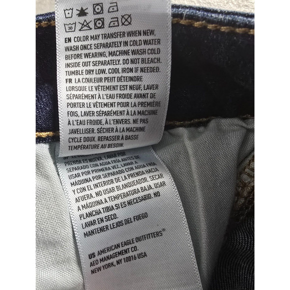 American Eagle Jegging Women's 2 Long Blue Next Level Stretch Dark Wash Ankle - Picture 6 of 16
